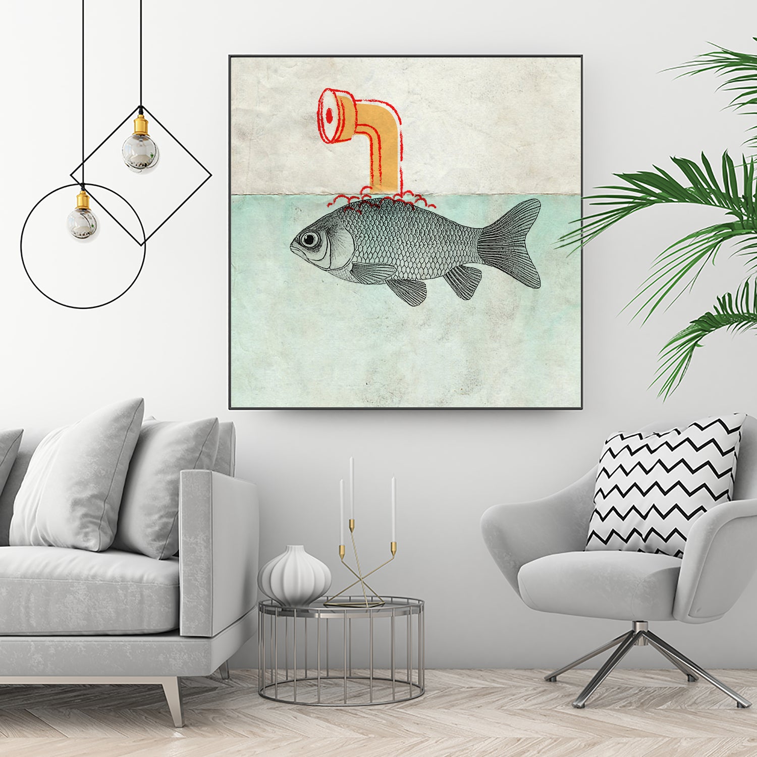 Periscope goldfish by Vin Zzep on GIANT ART - white digital painting