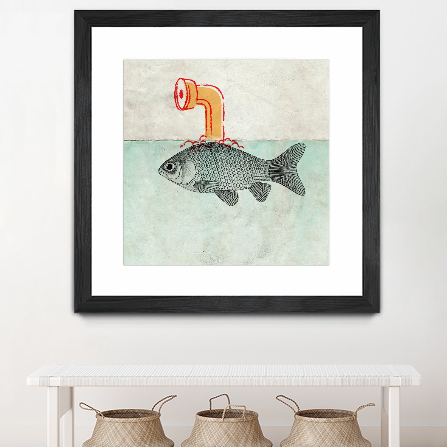 Periscope goldfish by Vin Zzep on GIANT ART - white digital painting