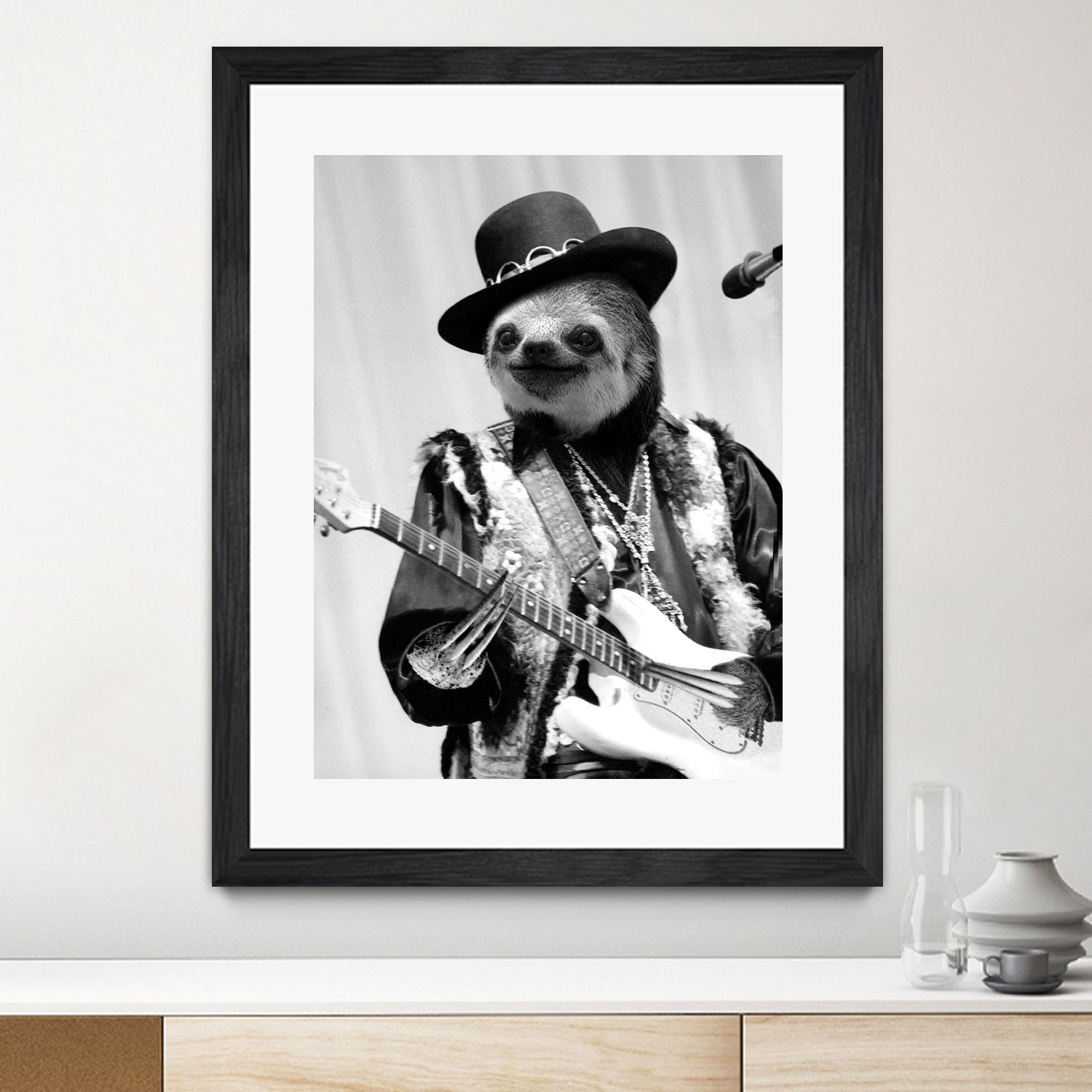 Rockstar Sloth #2 by Luigi Tarini on GIANT ART - gray photo manipulation