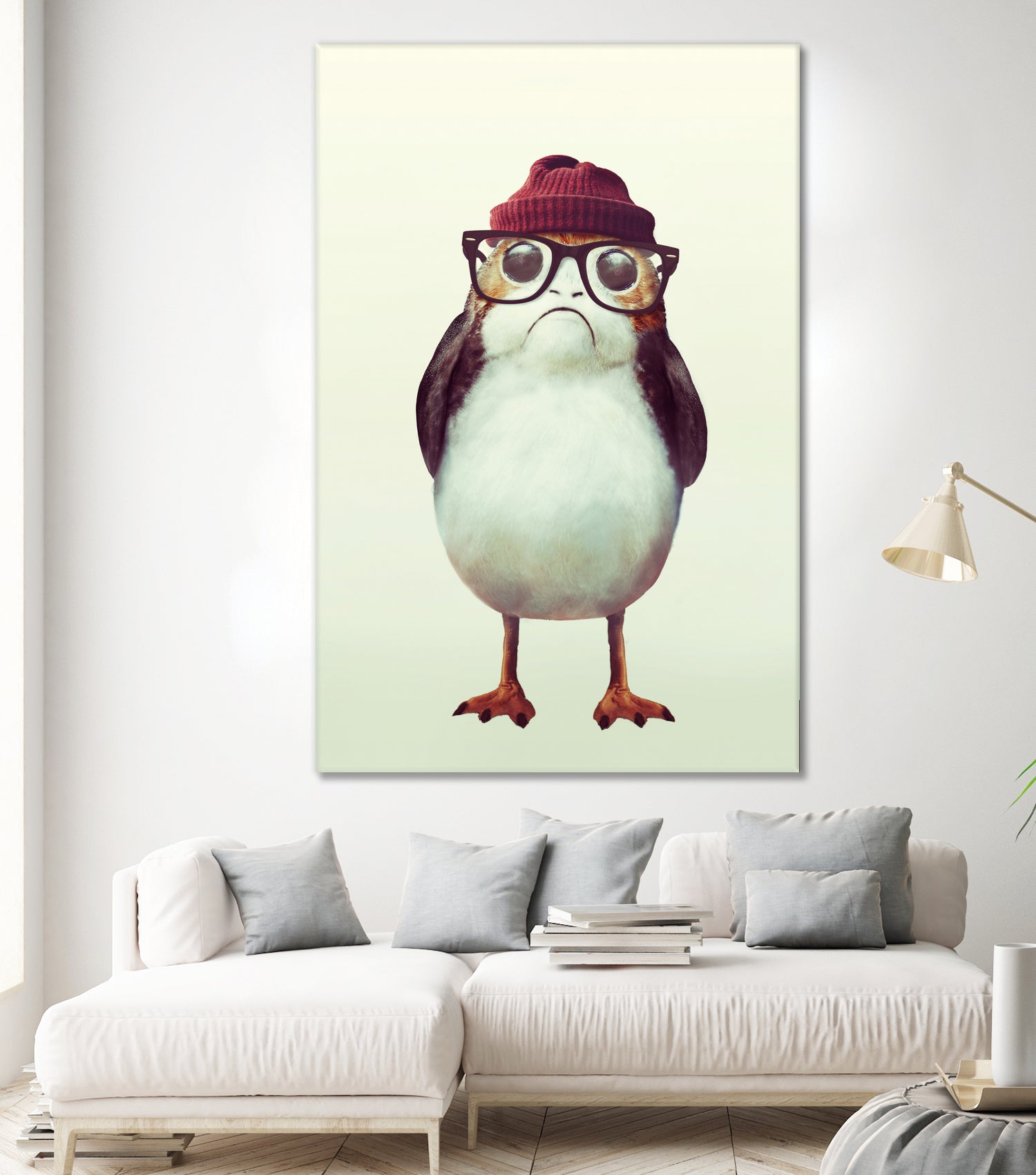 Hipster Porg by Andy Wynn on GIANT ART - red digital painting