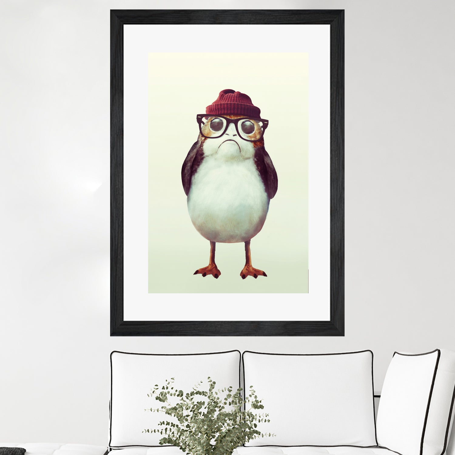 Hipster Porg by Andy Wynn on GIANT ART - red digital painting