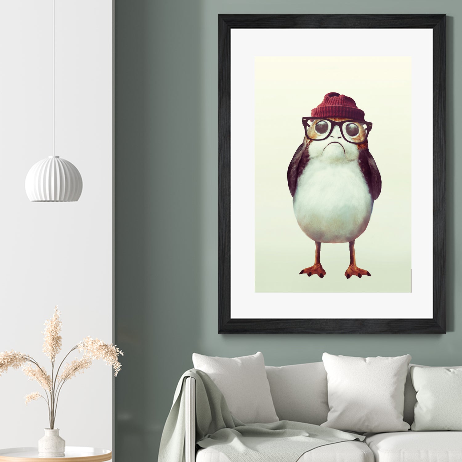 Hipster Porg by Andy Wynn on GIANT ART - red digital painting