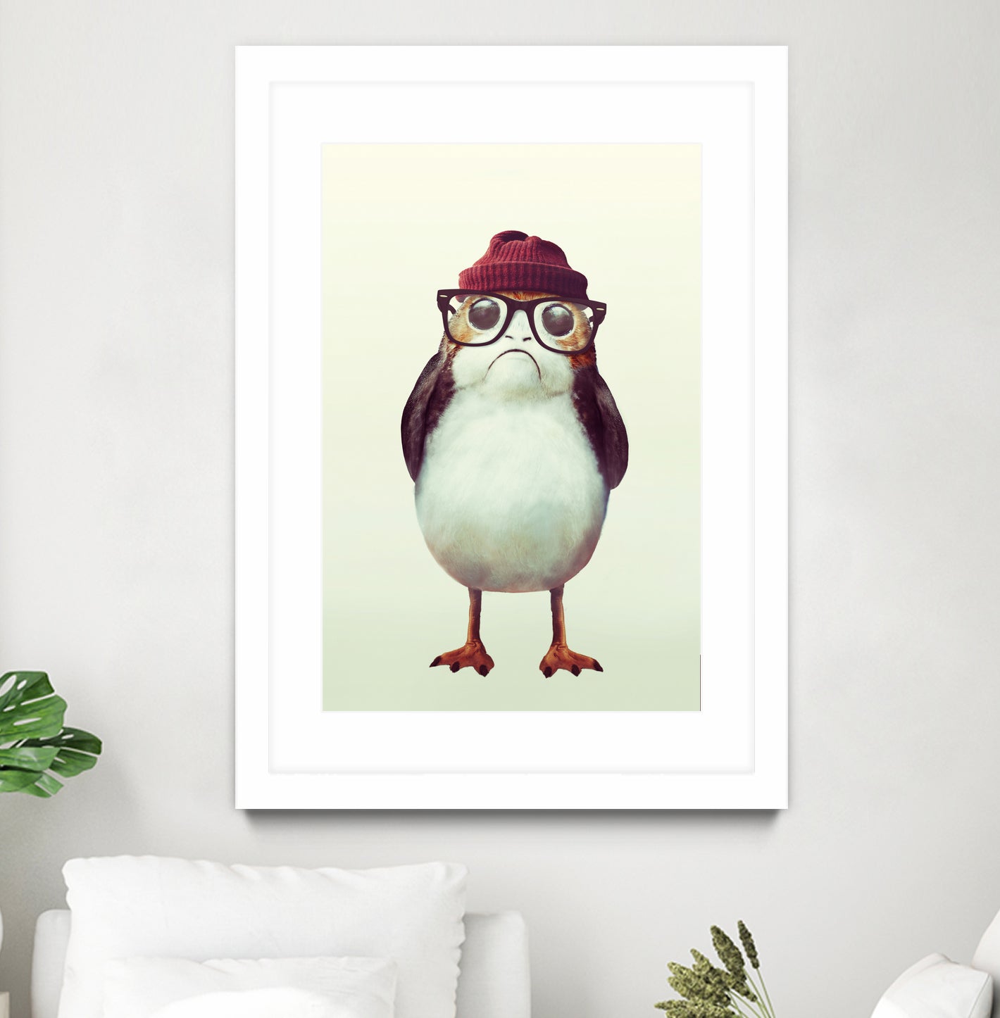 Hipster Porg by Andy Wynn on GIANT ART - red digital painting