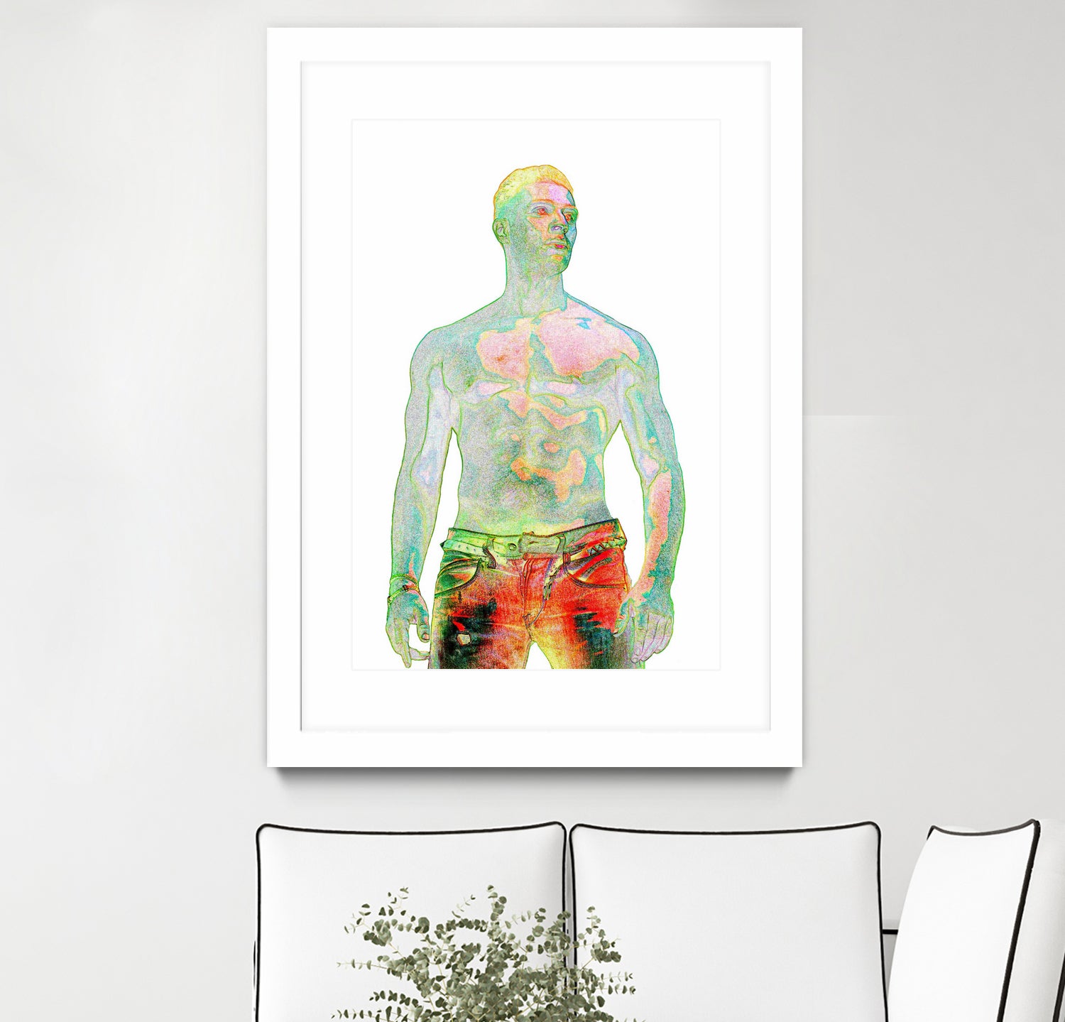 nude man by Sarune Ivoskaite on GIANT ART - orange digital drawing