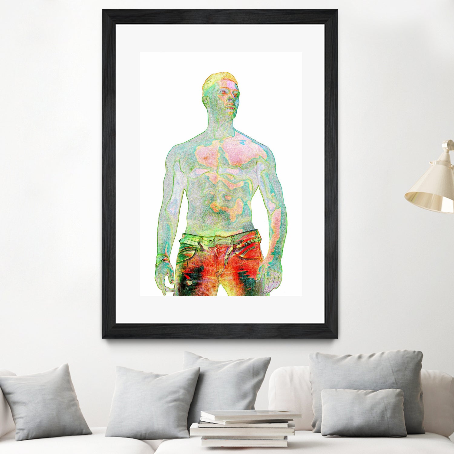 nude man by Sarune Ivoskaite on GIANT ART - orange digital drawing