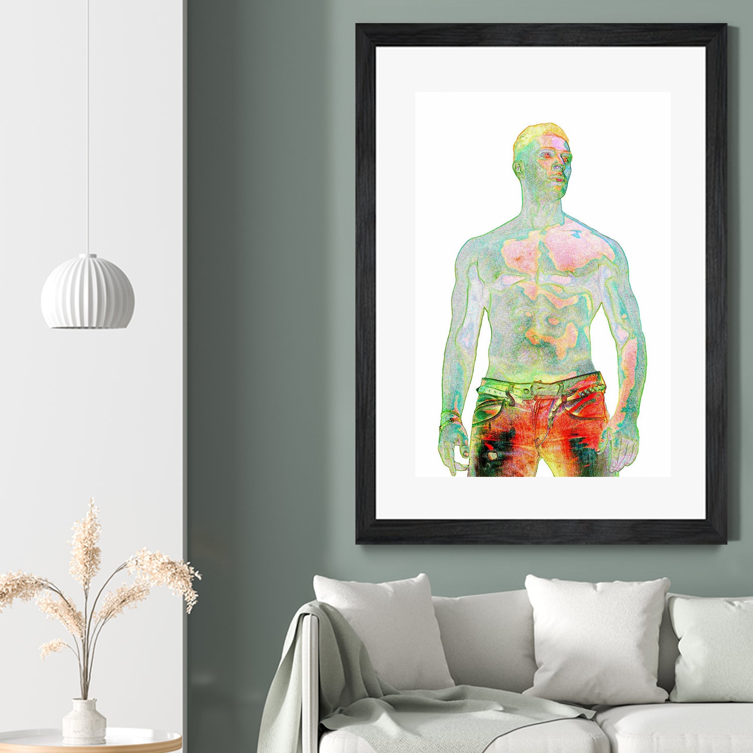 nude man by Sarune Ivoskaite on GIANT ART - orange digital drawing