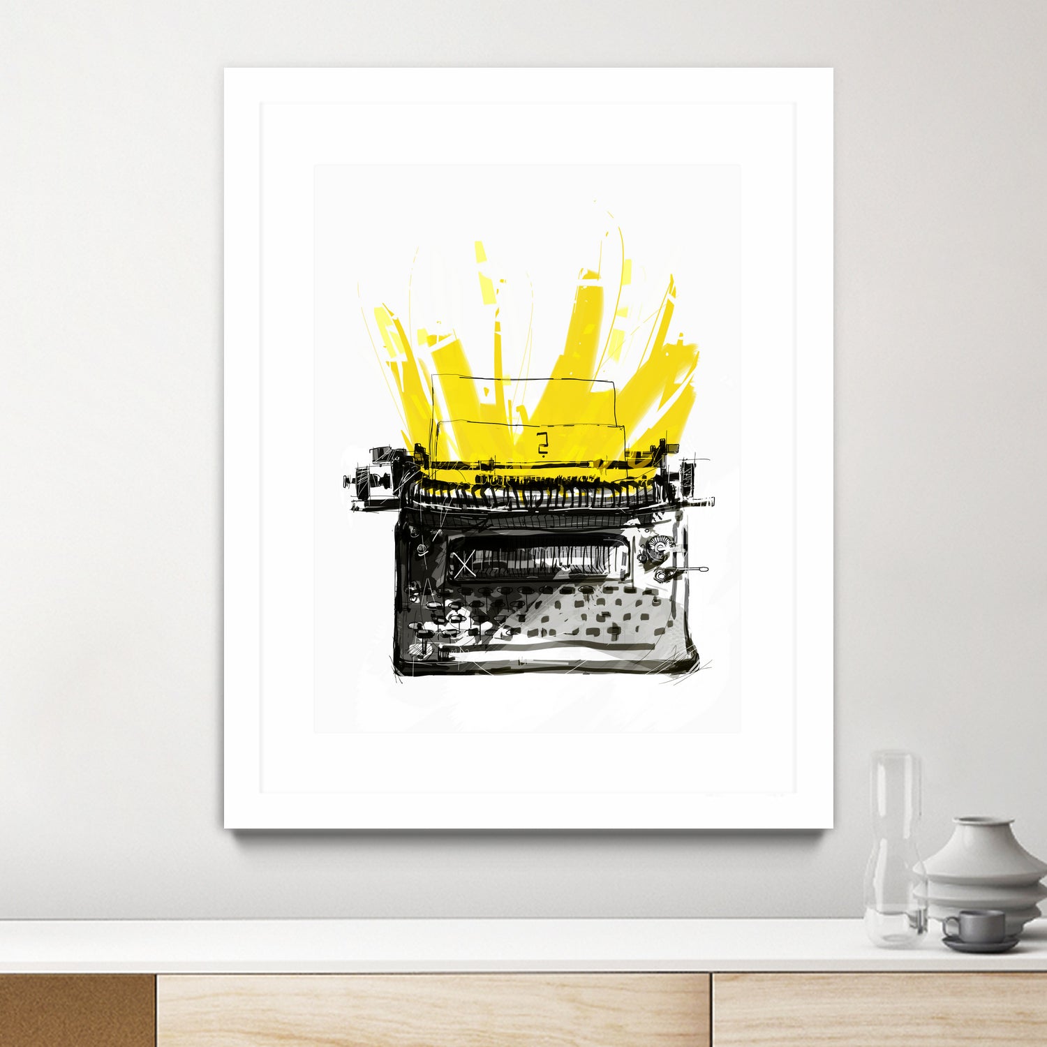 Typewriter by Christopher Paul on GIANT ART - black digital drawing