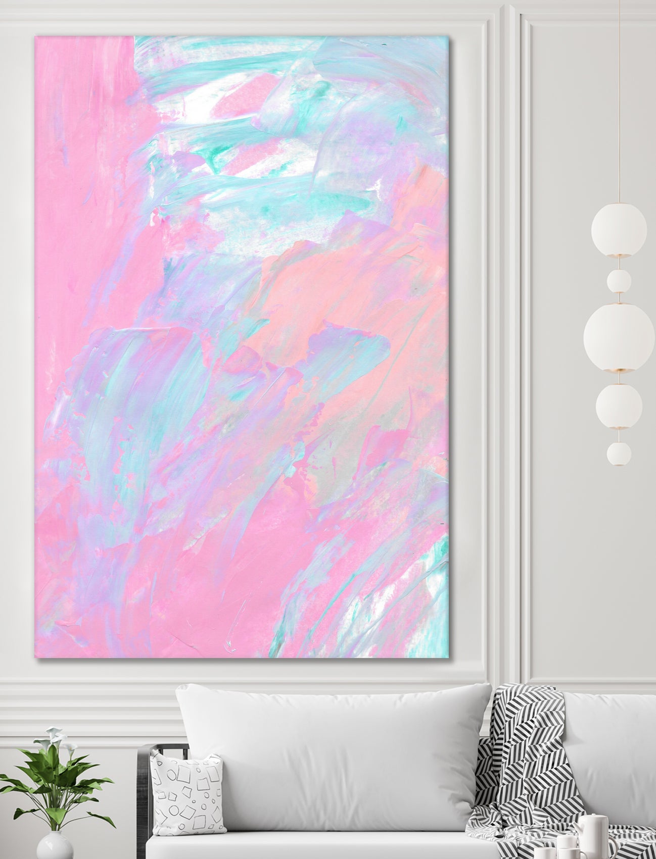 Abstract 2494 by Cecilie Karoline on GIANT ART - pink mixed media