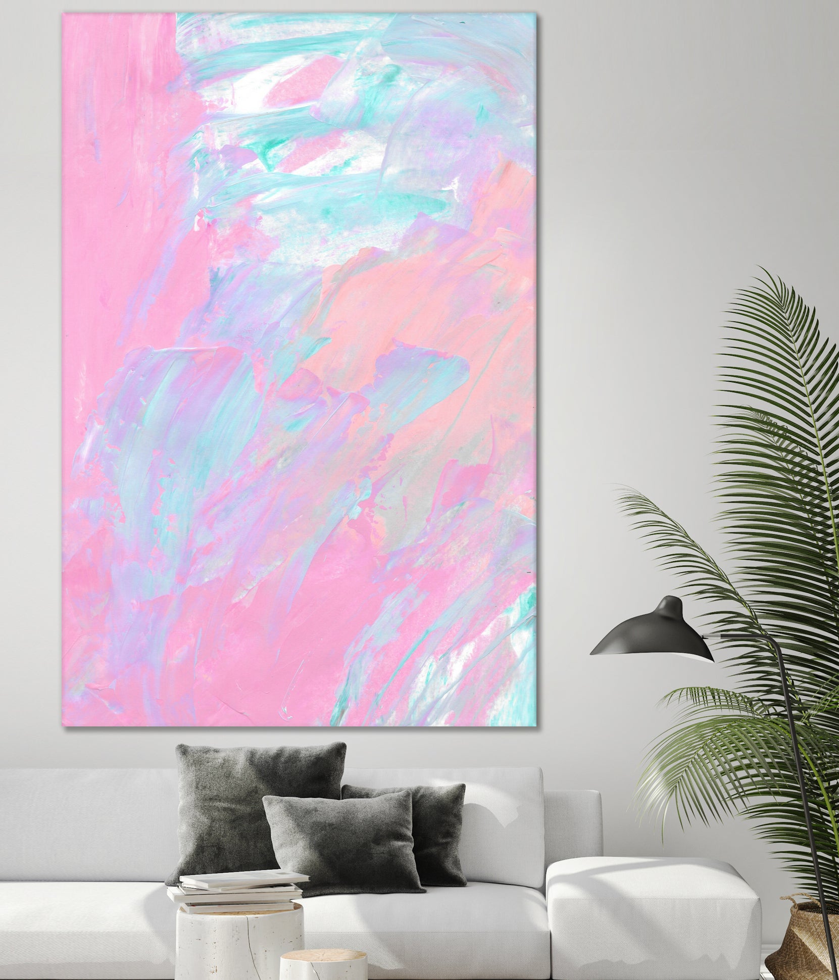 Abstract 2494 by Cecilie Karoline on GIANT ART - pink mixed media