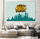 New York Pop Skyline by Octavian Mihai Mielu on GIANT ART - green digital drawing