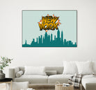 New York Pop Skyline by Octavian Mihai Mielu on GIANT ART - green digital drawing