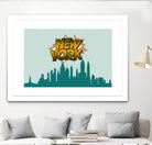 New York Pop Skyline by Octavian Mihai Mielu on GIANT ART - green digital drawing