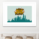 New York Pop Skyline by Octavian Mihai Mielu on GIANT ART - green digital drawing