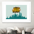 New York Pop Skyline by Octavian Mihai Mielu on GIANT ART - green digital drawing