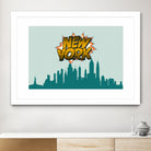 New York Pop Skyline by Octavian Mihai Mielu on GIANT ART - green digital drawing