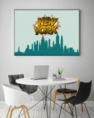 New York Pop Skyline by Octavian Mihai Mielu on GIANT ART - green digital drawing