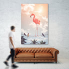 FLAMINGO & FRIENDS by Jonas Loose on GIANT ART - yellow photo manipulation