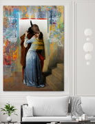 El beso by José Luis Guerrero on GIANT ART - yellow digital painting