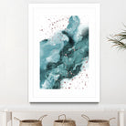 Watercolor meets Glitter - Turquoise Rose Gold - No 1 by Anastasia Sawall on GIANT ART - blue digital painting