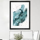 Watercolor meets Glitter - Turquoise Rose Gold - No 1 by Anastasia Sawall on GIANT ART - blue digital painting