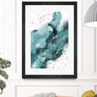 Watercolor meets Glitter - Turquoise Rose Gold - No 1 by Anastasia Sawall on GIANT ART - blue digital painting