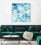 Sea ocean waves blue white by Julia Zayceva on GIANT ART - blue mixed media