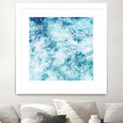 Sea ocean waves blue white by Julia Zayceva on GIANT ART - blue mixed media