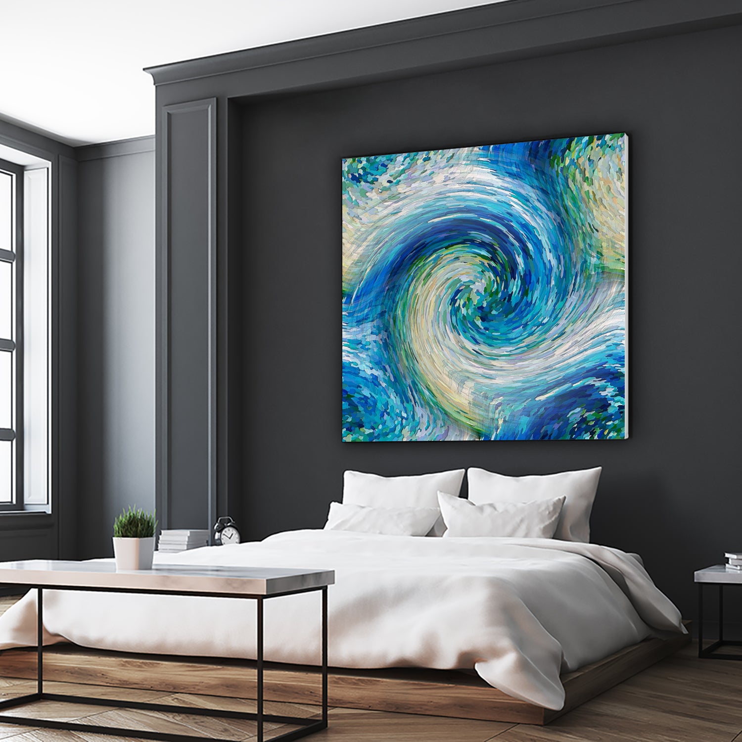 Wave to Van Gogh by David Manlove on GIANT ART - blue digital painting