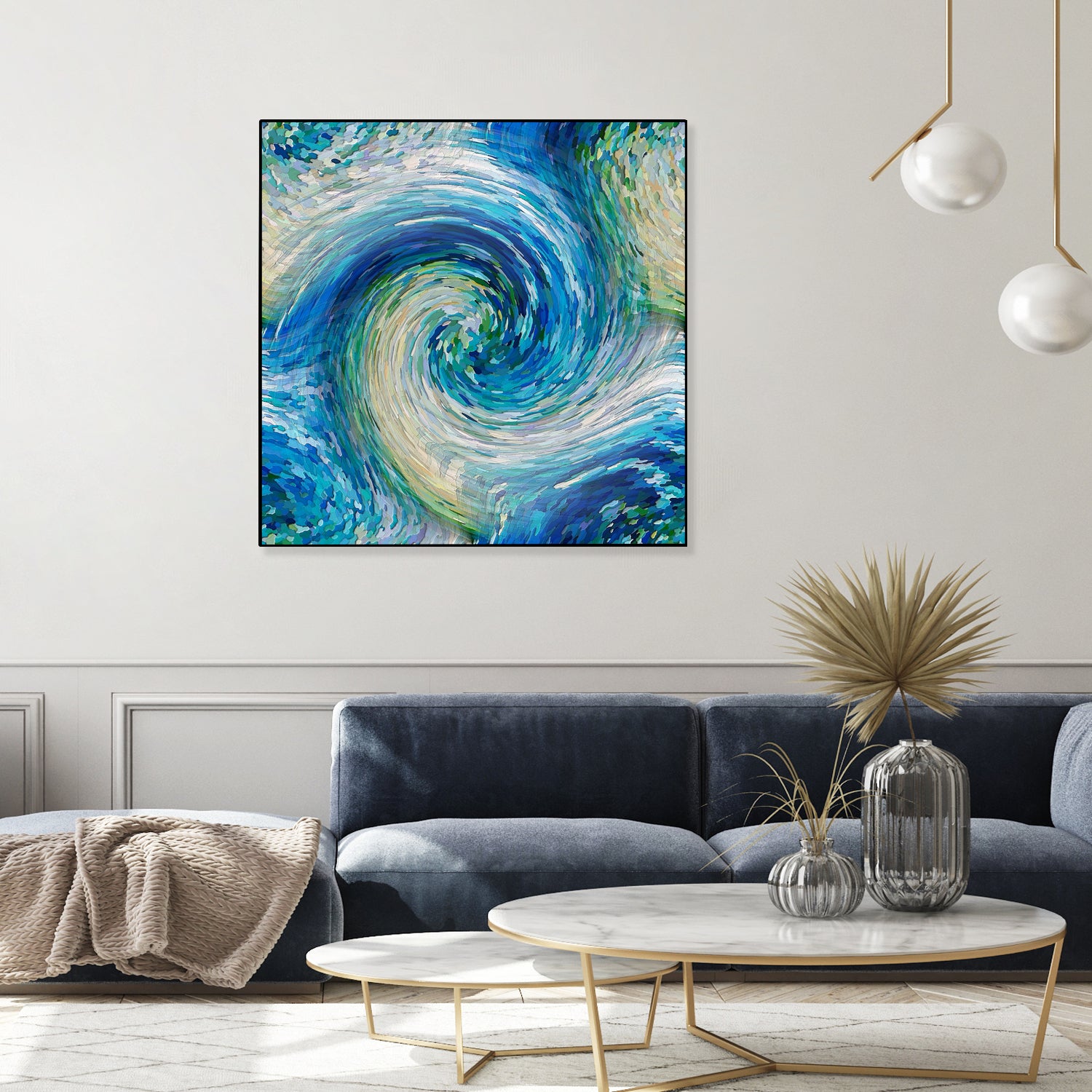 Wave to Van Gogh by David Manlove on GIANT ART - blue digital painting