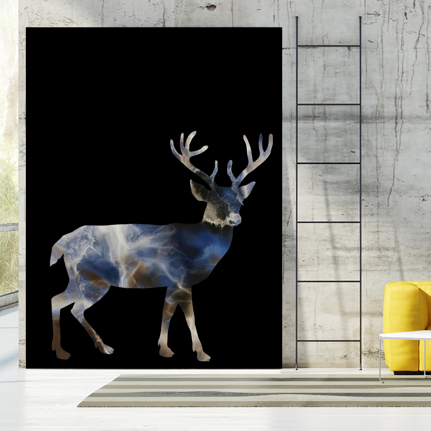 Marble Deer by Gamze Genc Celik on GIANT ART - blue vector illustration