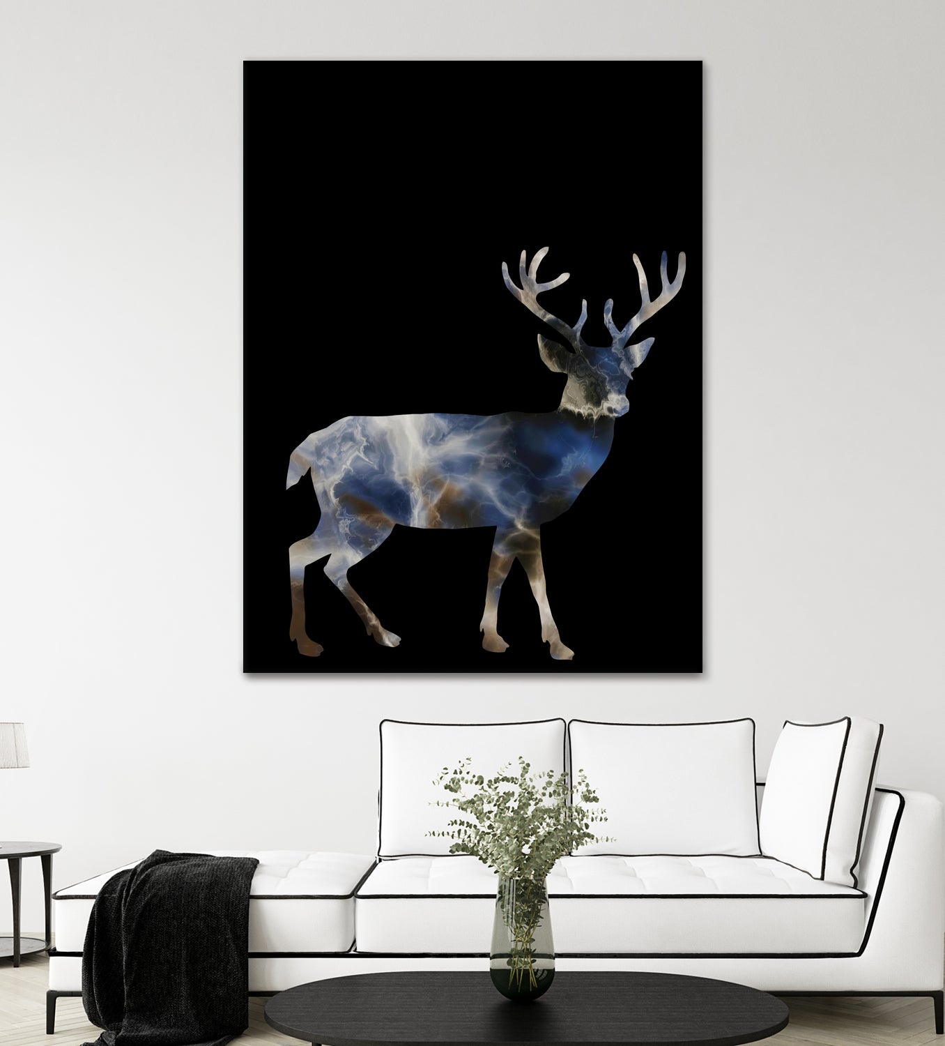 Marble Deer by Gamze Genc Celik on GIANT ART - blue vector illustration