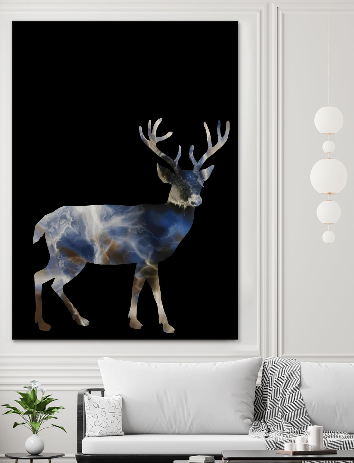 Marble Deer by Gamze Genc Celik on GIANT ART - blue vector illustration