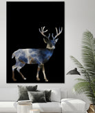 Marble Deer by Gamze Genc Celik on GIANT ART - blue vector illustration