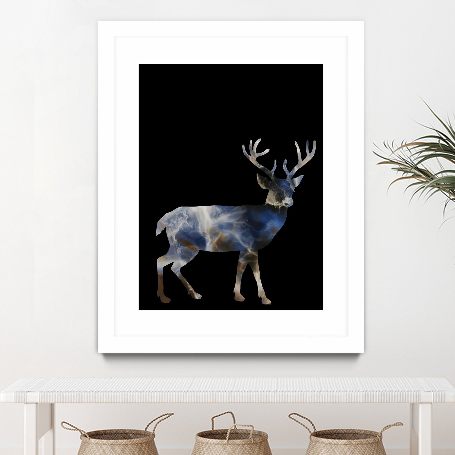 Marble Deer by Gamze Genc Celik on GIANT ART - blue vector illustration