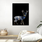 Marble Deer by Gamze Genc Celik on GIANT ART - blue vector illustration