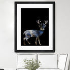 Marble Deer by Gamze Genc Celik on GIANT ART - blue vector illustration