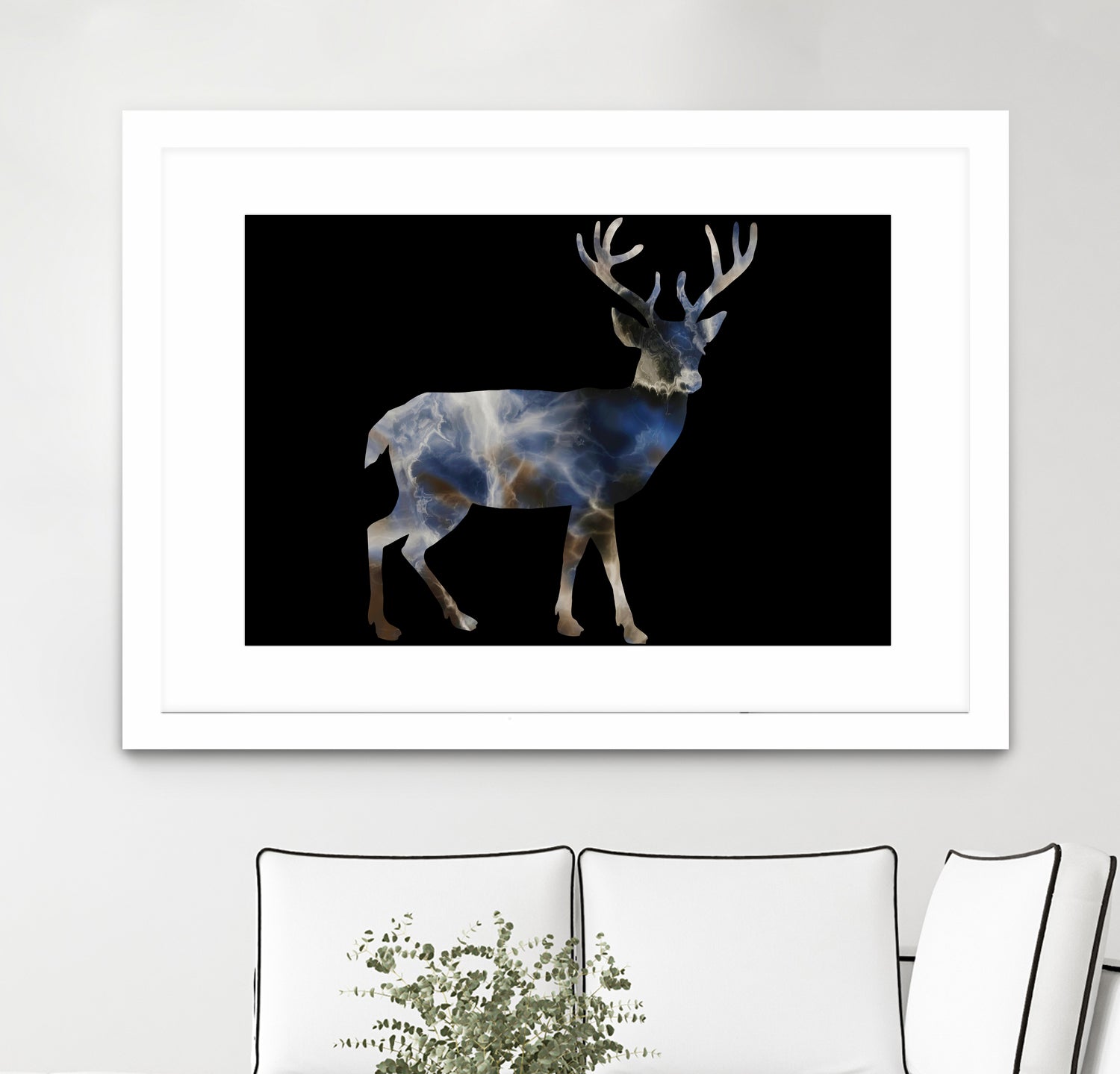 Marble Deer by Gamze Genc Celik on GIANT ART - blue vector illustration