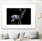 Marble Deer by Gamze Genc Celik on GIANT ART - blue vector illustration