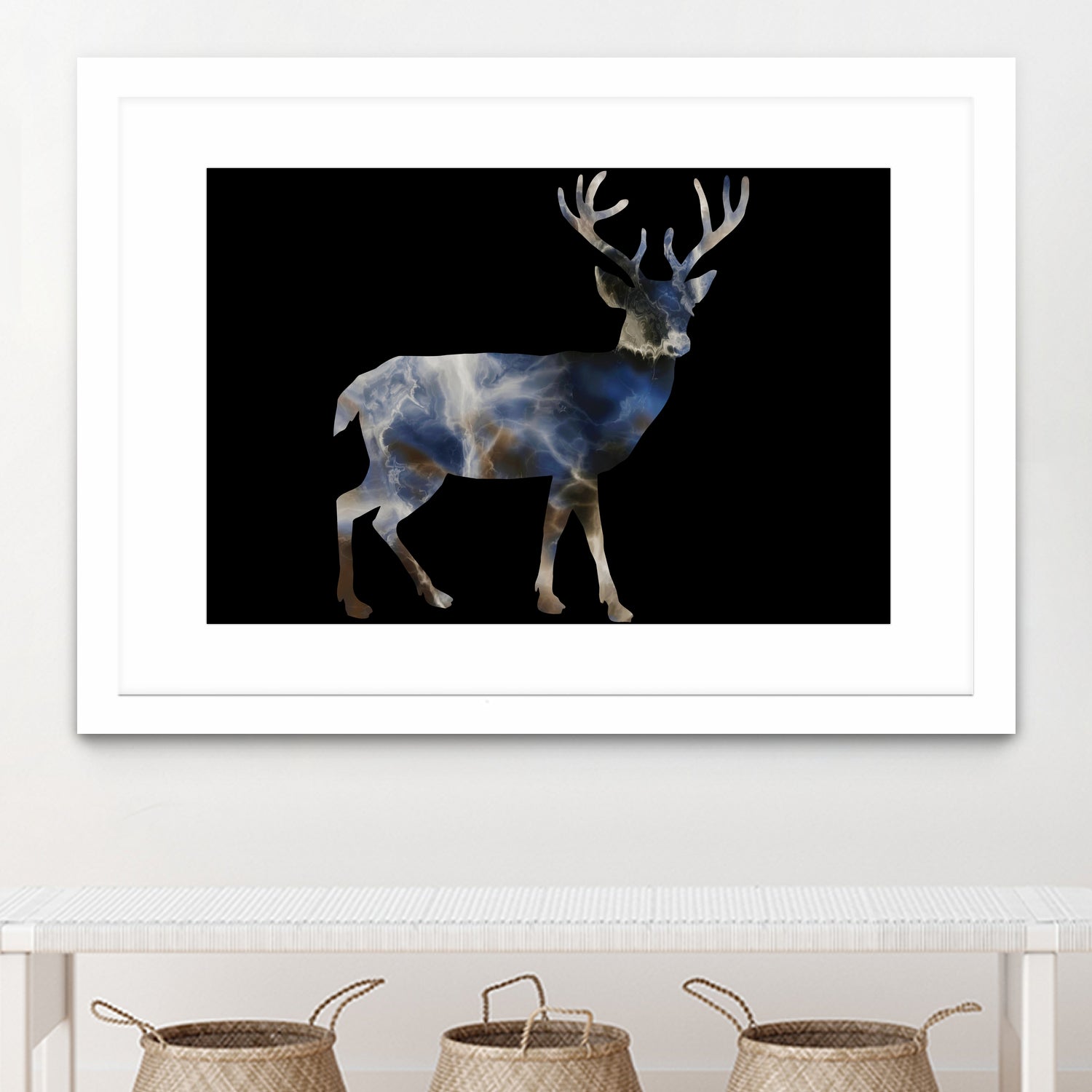 Marble Deer by Gamze Genc Celik on GIANT ART - blue vector illustration