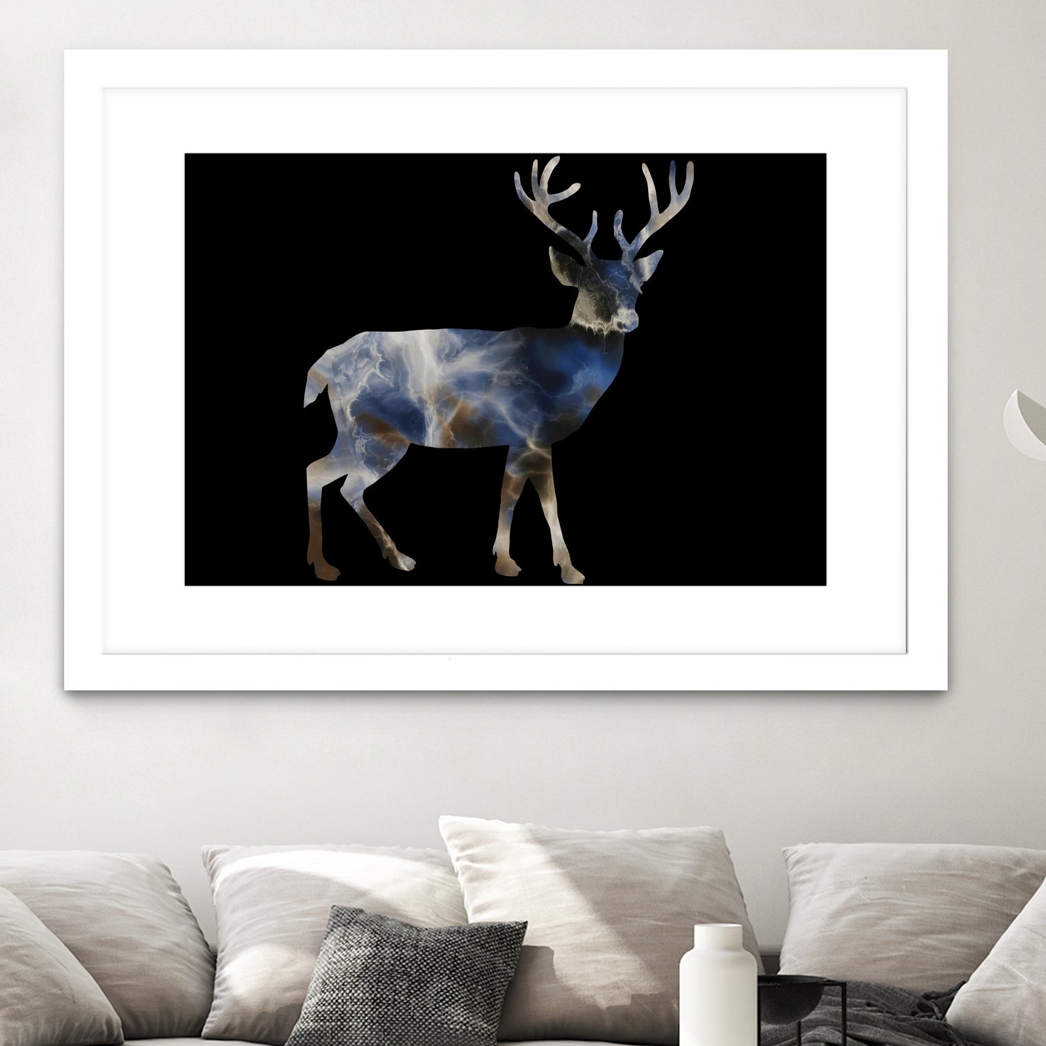 Marble Deer by Gamze Genc Celik on GIANT ART - blue vector illustration