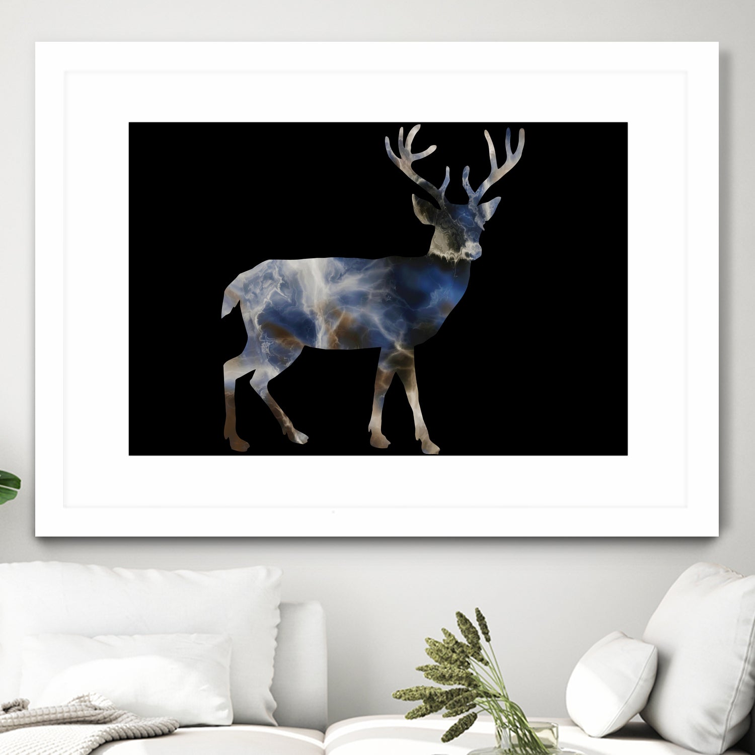 Marble Deer by Gamze Genc Celik on GIANT ART - blue vector illustration