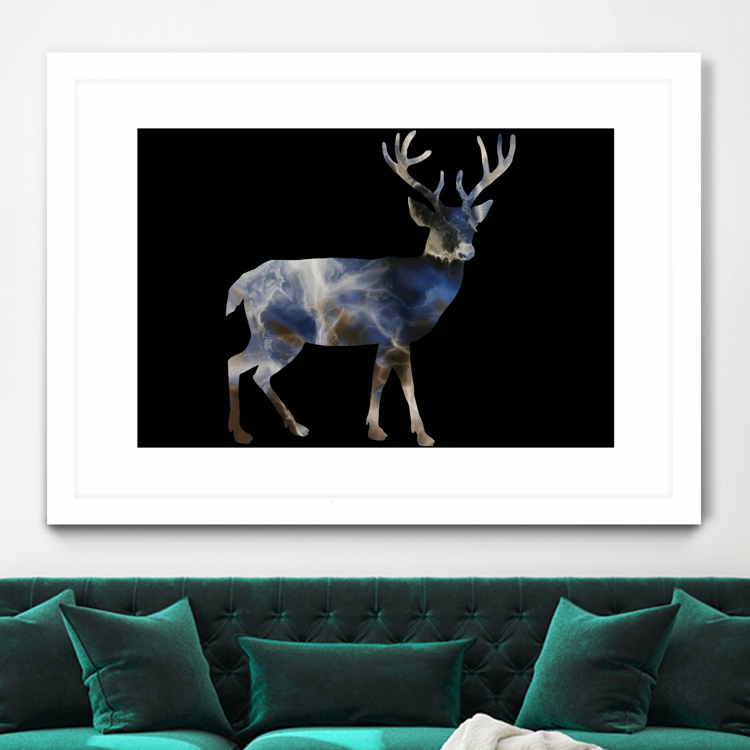 Marble Deer by Gamze Genc Celik on GIANT ART - blue vector illustration