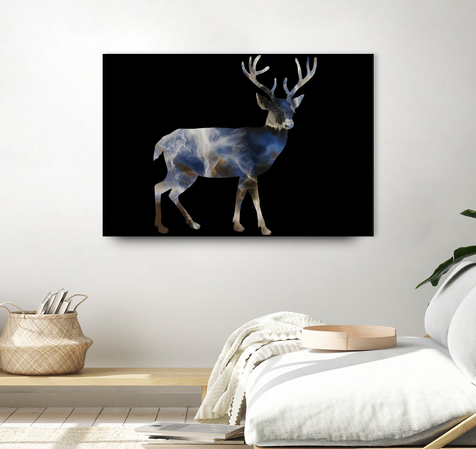 Marble Deer by Gamze Genc Celik on GIANT ART - blue vector illustration