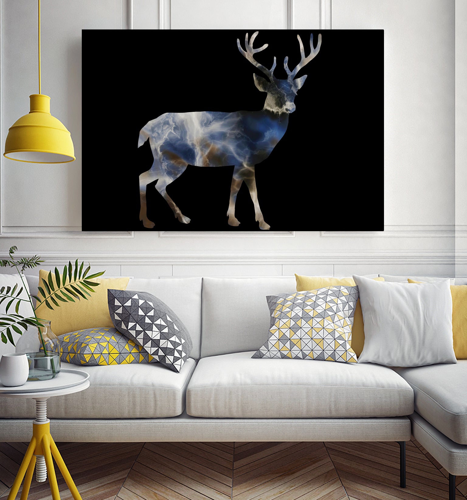 Marble Deer by Gamze Genc Celik on GIANT ART - blue vector illustration