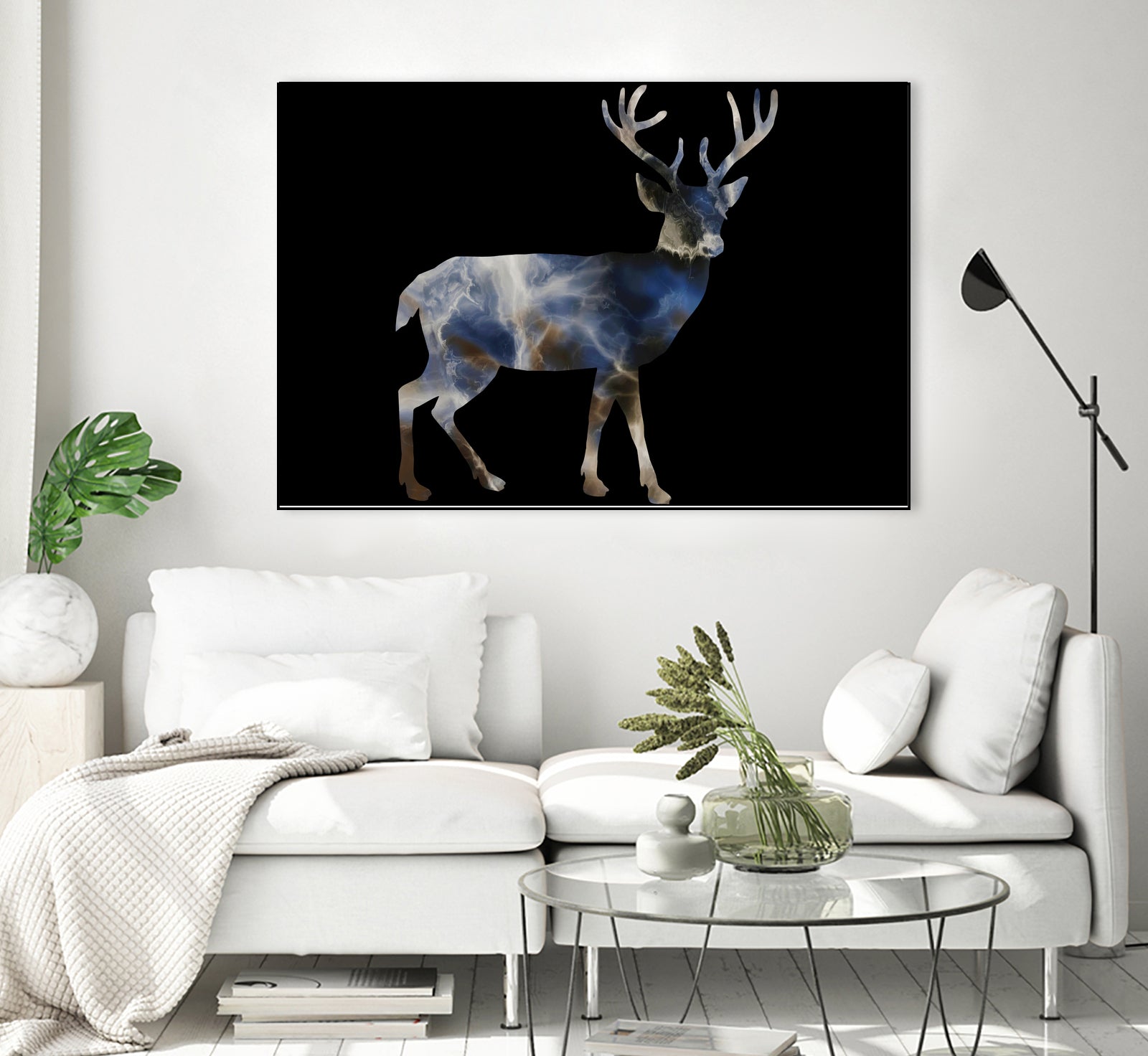 Marble Deer by Gamze Genc Celik on GIANT ART - blue vector illustration