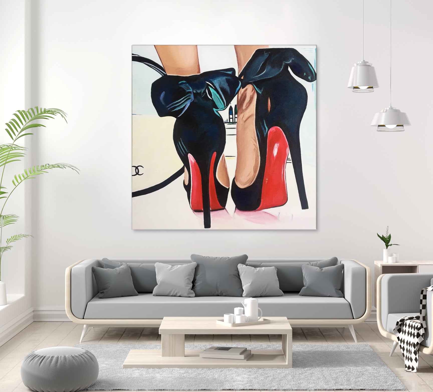 Date Night High Heels by Karim Aboud on GIANT ART - red mixed media