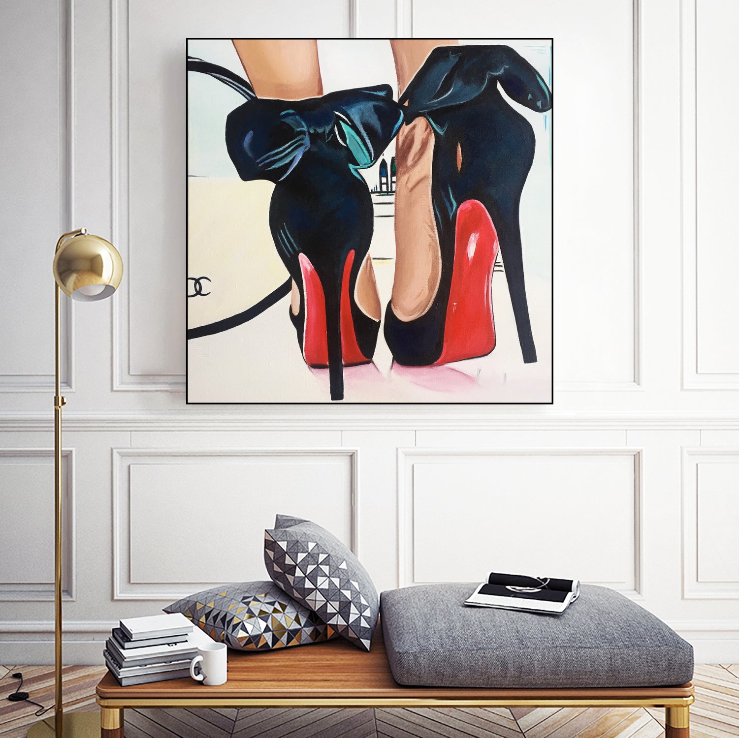 Date Night High Heels by Karim Aboud on GIANT ART - red mixed media