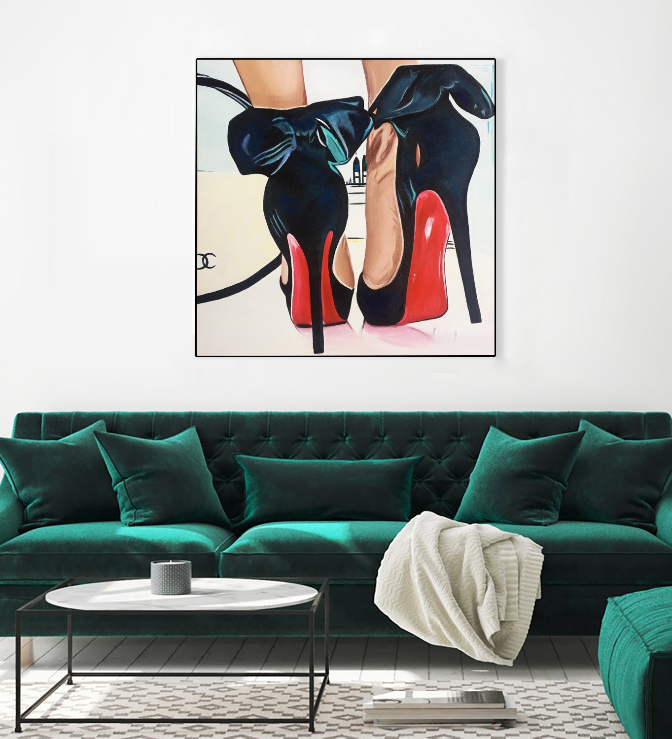 Date Night High Heels by Karim Aboud on GIANT ART - red mixed media