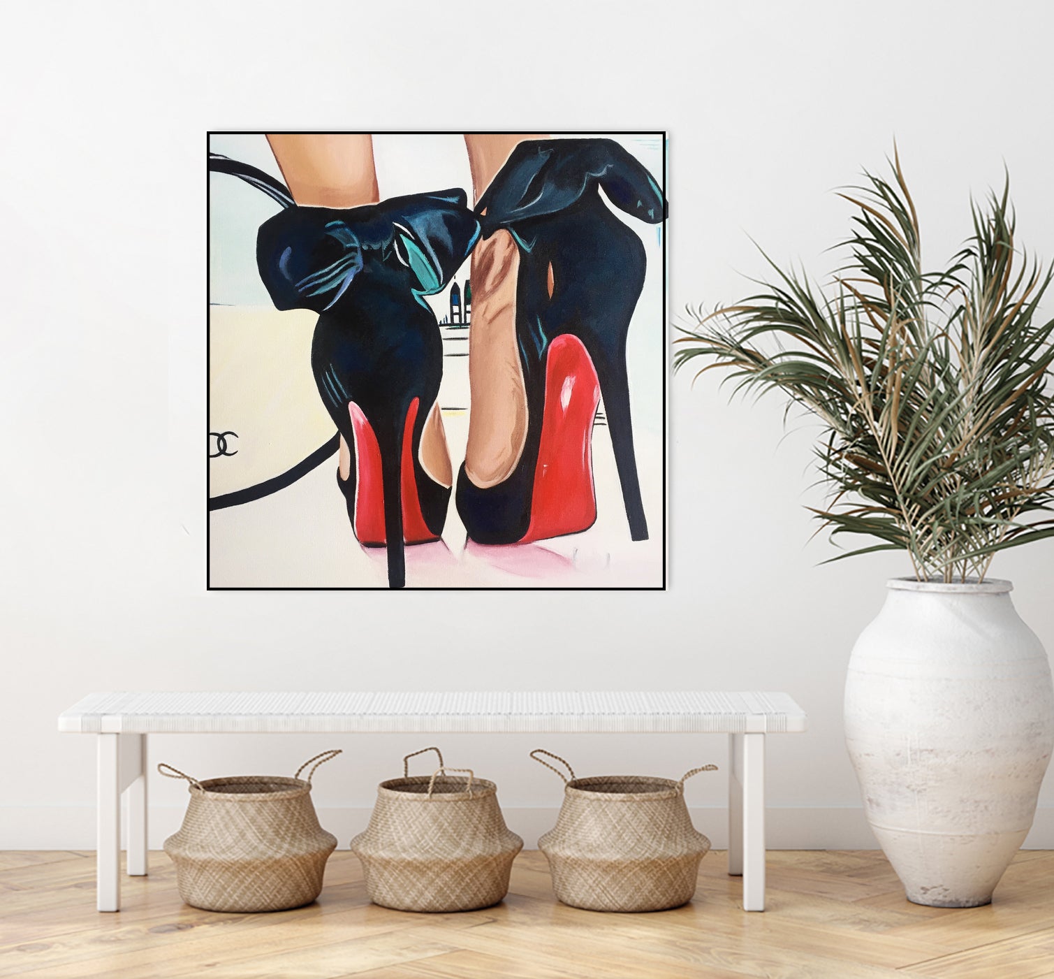 Date Night High Heels by Karim Aboud on GIANT ART - red mixed media