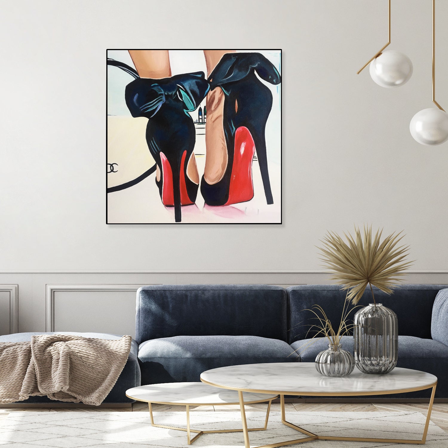 Date Night High Heels by Karim Aboud on GIANT ART - red mixed media